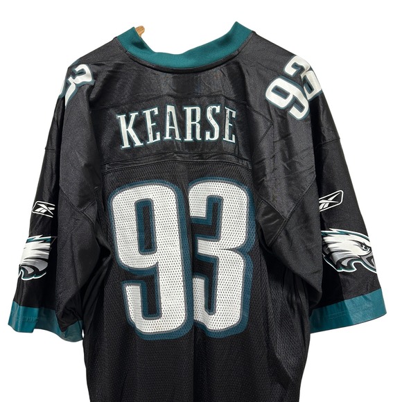 Vintage 2000's‎ Philadelphia Eagles NFL Jersey Reebok 93 Kearse Black Green XL - Picture 5 of 5